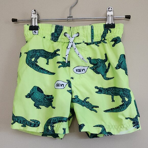 Carter's Green Later Gator Alligator Toddler Boy Swim Trunks Size 2T - Picture 2 of 5